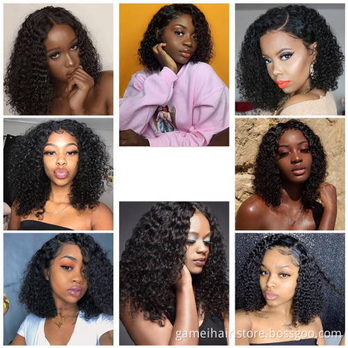 Bob Wig Virgin Human Hair Hd Full Lace Frontal Wig Vendor Afro Kinky Curly Raw Brazilian Human Hair Transparent Lace Front Wig